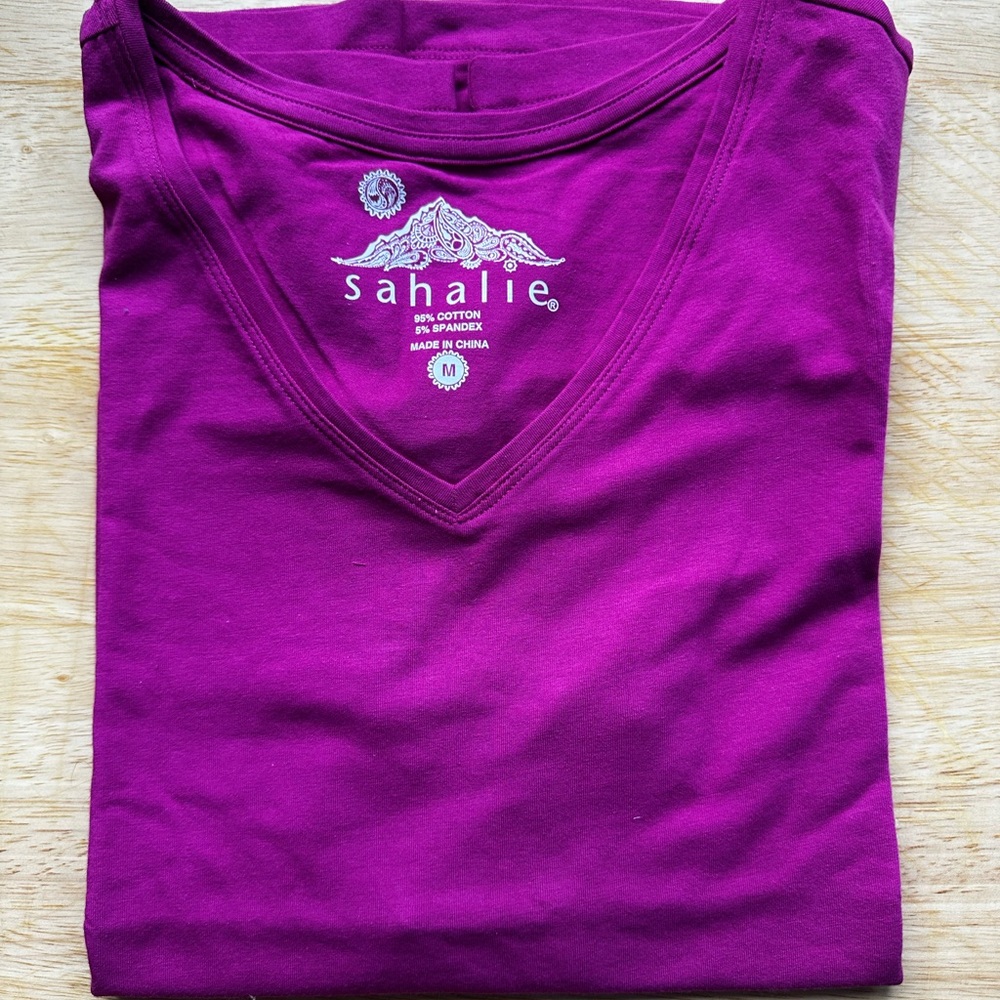 Sahalie Rich Purple V-Neck Tee